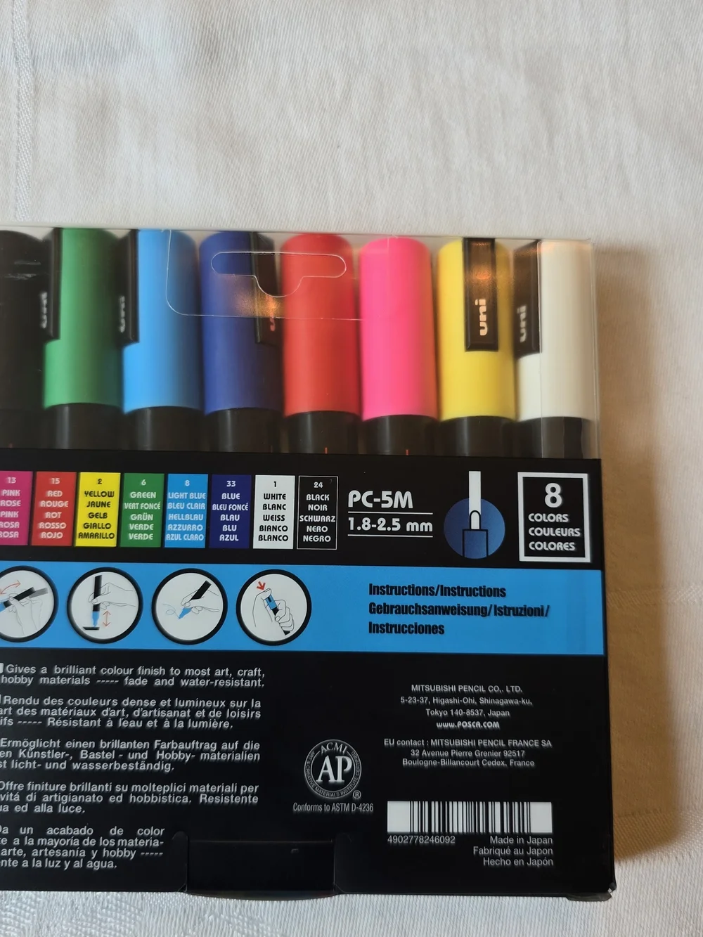 POSCA Water-Based Paint Markers Set - Multicolor (8 Colors)